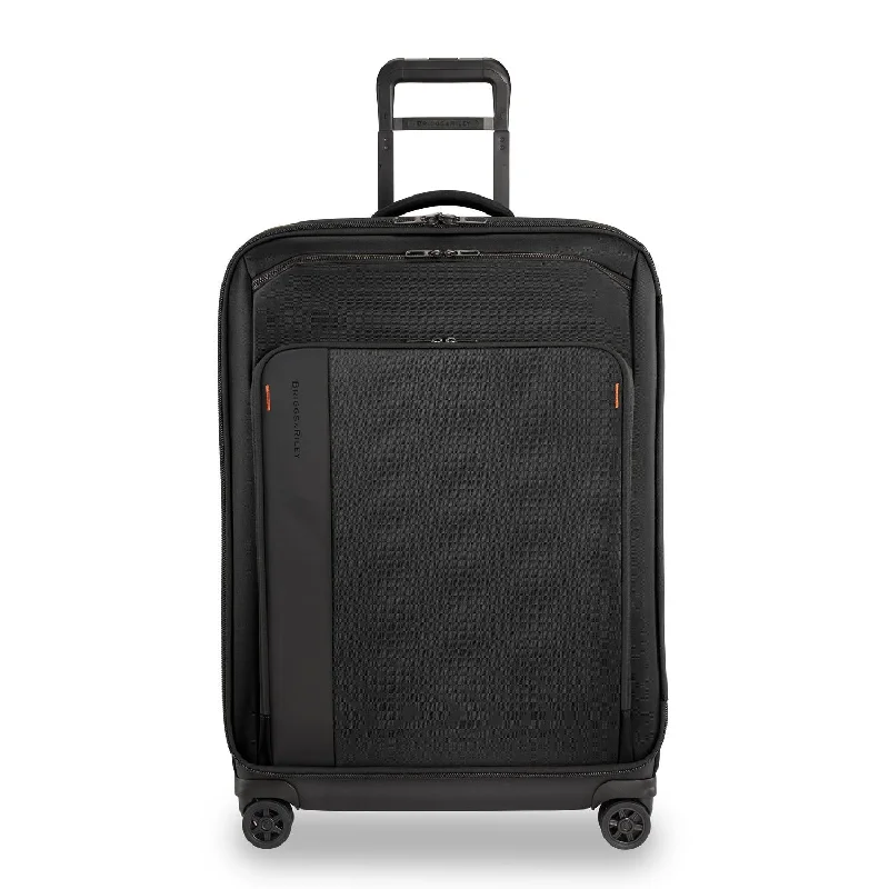 Suitcase for weekend adventures-Briggs & Riley ZDX Large Expandable Spinner Luggage Black