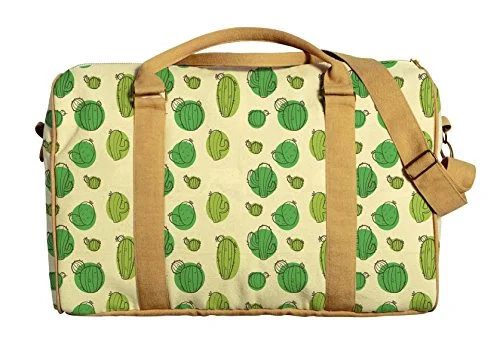 Suitcase with bold prints-Cactus Abstract-2 Printed Oversized Canvas Duffle Luggage Travel Bag Was_42