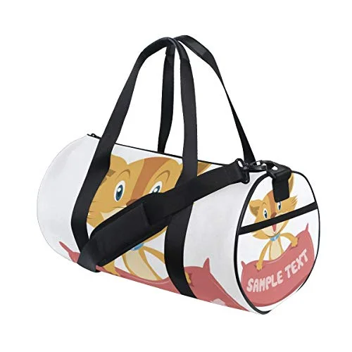 Duffle Bags for exams-Cat With PillowTravel Duffle Bag Sports Luggage with Backpack Tote Gym Bag for Man and Women