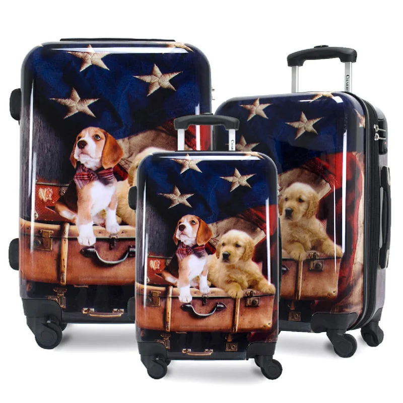 Suitcase for urban commuting-Chariot Freedom Pups 3-Piece Hardside Expandable Spinner Luggage Set