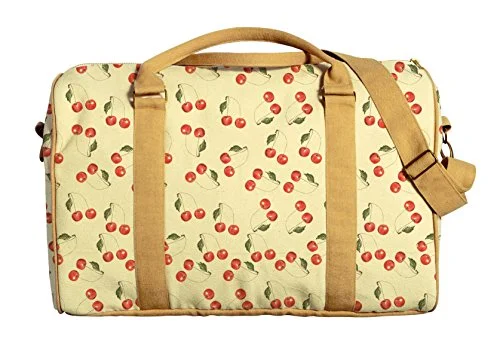 Suitcase with sturdy wheels-Cherry Seamless Pattern Print Oversized Canvas Duffle Luggage Travel Bag Was_42