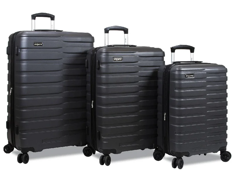 Suitcase with bold logos-Dejuno Cortex Lightweight 3-Piece Hardside Spinner Luggage Set