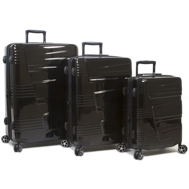 Suitcase for travel accessories-Dejuno Lumos Hardside 3-Piece Expandable Spinner Luggage Set