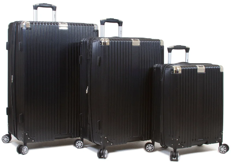 Suitcase for travel gear-Dejuno Moda Scratch Resistant 3-Piece Hardside Spinner Luggage Set