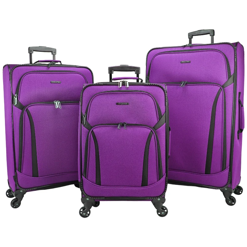 Suitcase with bold designs-Dejuno Oslo 3-Piece Lightweight Expandable Spinner Luggage Set