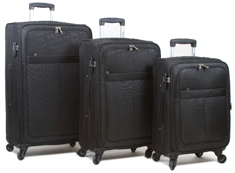 Suitcase with compact design-Dejuno Tuscany 3-Piece Lightweight Spinner Luggage Set