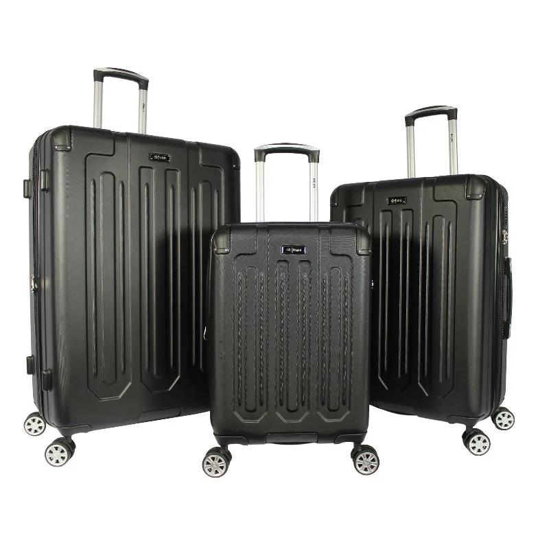 Suitcase with ergonomic straps-Dejuno Tutin 3-Piece Hardside Spinner Luggage Set With TSA Lock