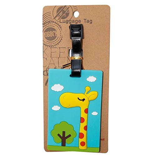 Suitcase with quick-access pockets-Diyjewelrydepot 1 Pc. Outdoor Giraffe Luggage Name Id Large Backpack Travel Bag Tag