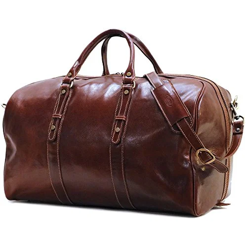 Duffle Bags for white-Floto Luggage Venezia Grande Duffle Bag, Vecchio Brown, One Size