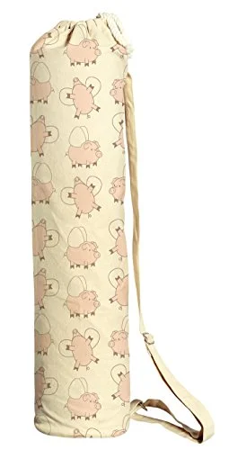 Suitcase with bold designs-Flying Pig Printed Canvas Yoga Mat Bags Carriers Was_41