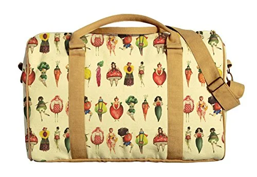 Suitcase with stylish handles-Fruits Girls Printed Canvas Duffle Luggage Travel Bag Was_42