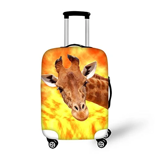 Suitcase for lightweight travel-Funny Giraffe Design Luggage Cover Protective Suitcase Dust-Proof L