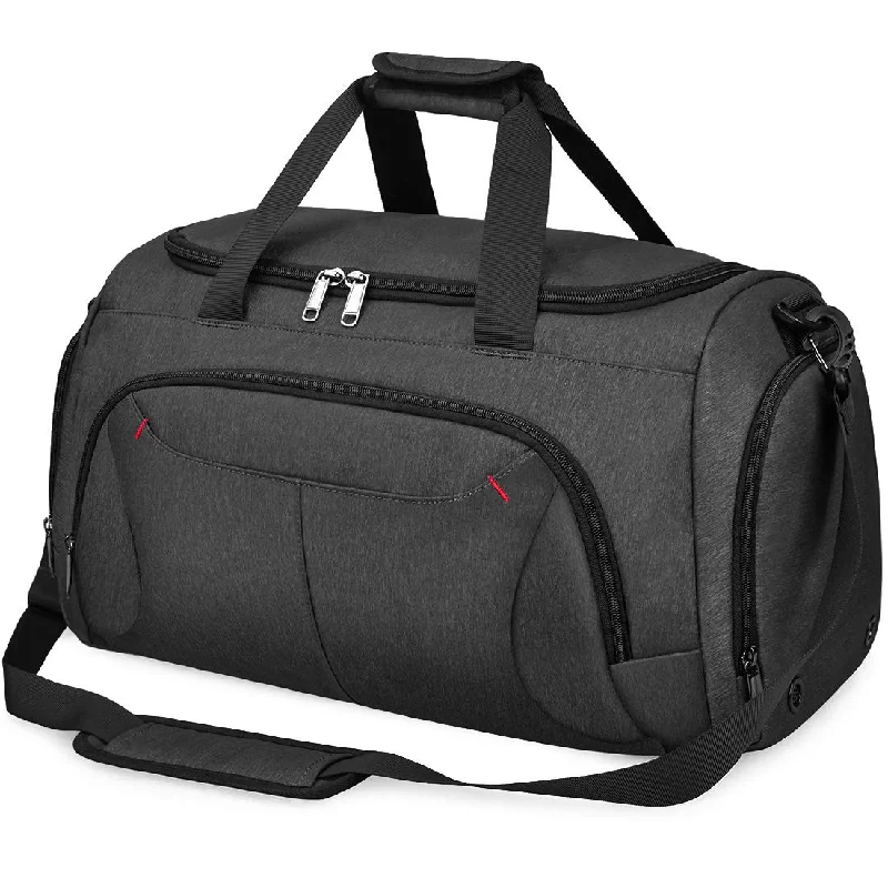 Gym Duffle Bag Waterproof Large Sports Bags Travel Duffel Bags with Shoes Compartment Weekender Overnight Bag Men Women 40L Black