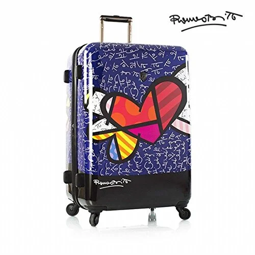 Suitcase with sleek look-Heys America Multi-Britto Heart With Wings 21-Inch Carry-On Spinner Luggage