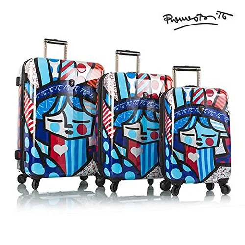 Suitcase with hard shell-Heys America Romero Britto Freedom 3-Pc Spinner Luggage