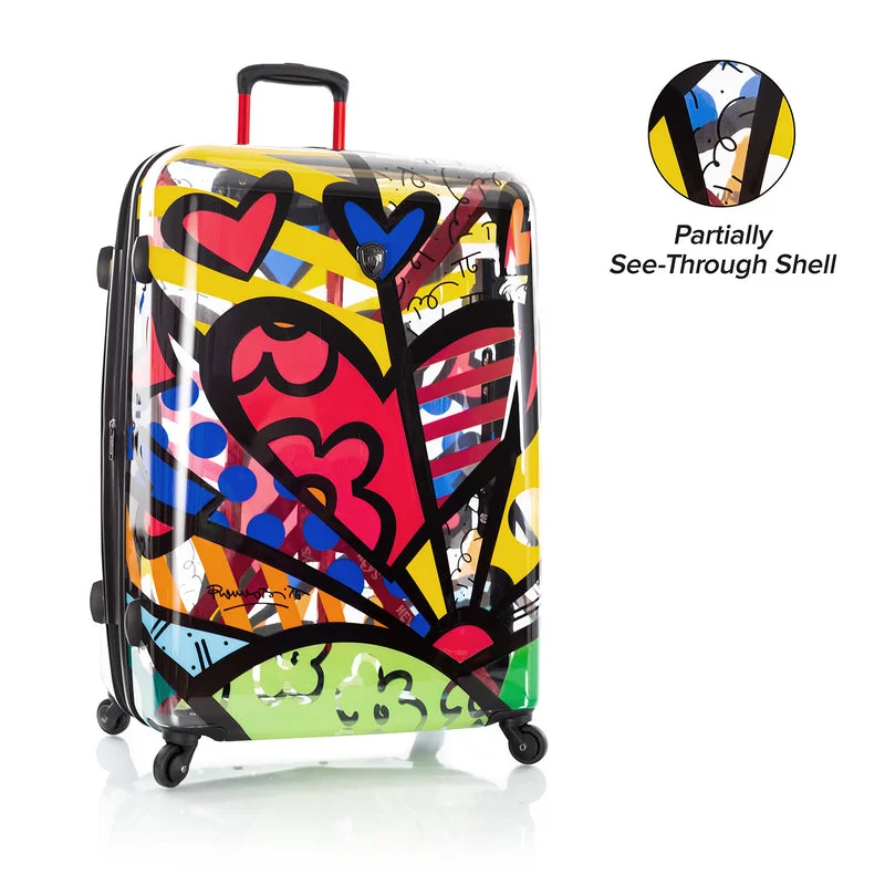 Suitcase for extended trips-Heys Britto A New Day Transparent 30" Hardside Spinner Suitcase