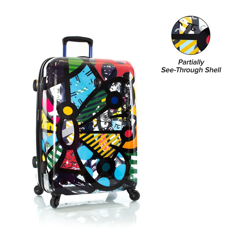 Suitcase for daily travel-Heys Britto Butterfly Transparent 26" Hardside Spinner Suitcase