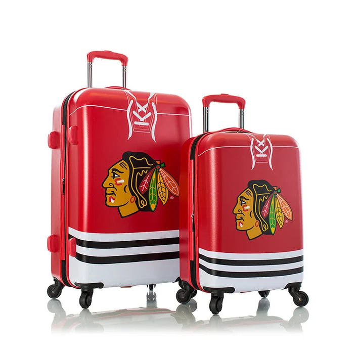 Suitcase for beach getaways-Heys NHL Chicago Blackhawks 2 Piece Hardside Spinner Luggage Set