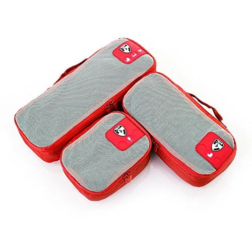 Suitcase for long journeys-Heys Packid 3Pc Packing Cube Set Red