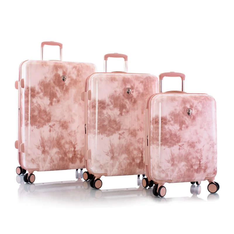 Suitcase with side handles-Heys Tie-Dye Rose 3 Piece Hardside Spinner Luggage Set