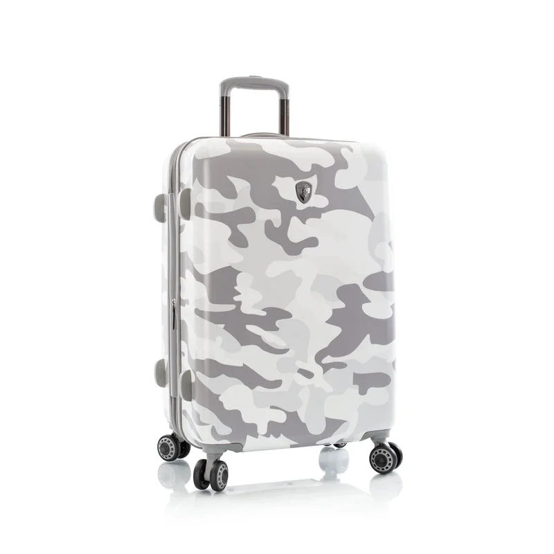 Suitcase for road travel-Heys White Camo 26" Hardside Spinner Suitcase