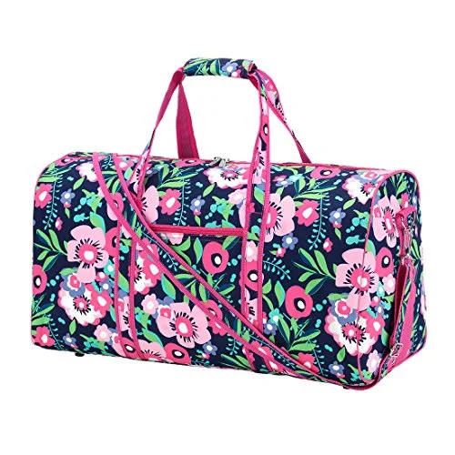 Suitcase for short vacations-High Fashion Print 21 In Print Duffle, Overnight, Carry On Bag Can Be Personalized (Posie)