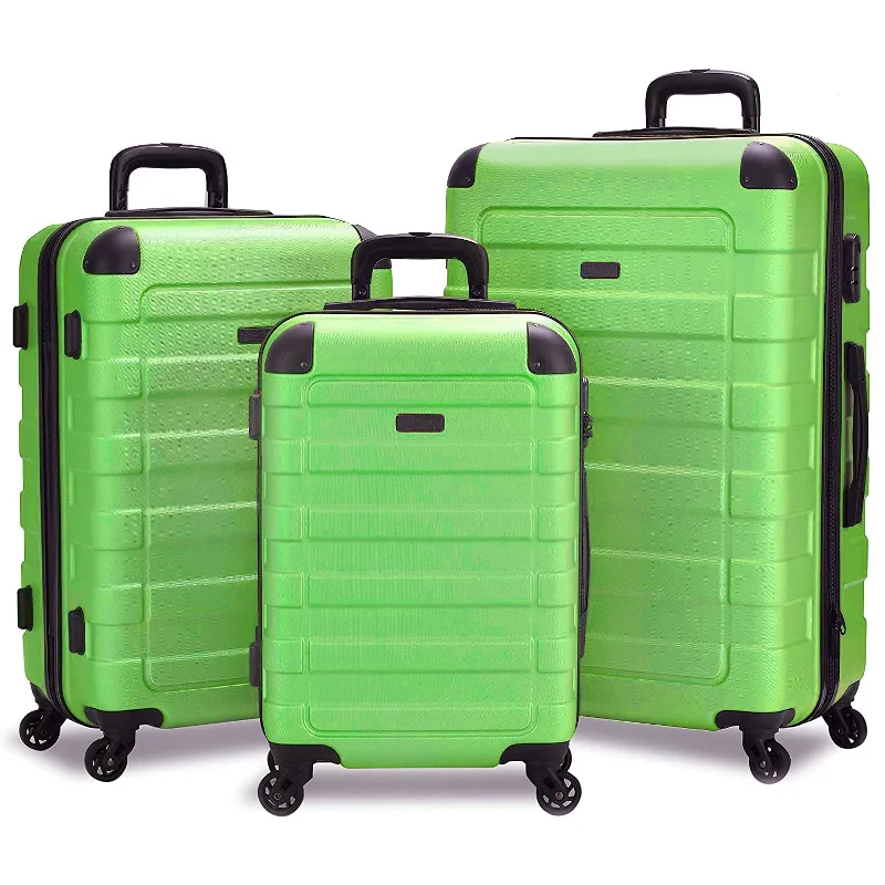 Suitcase with anti-slip handles-Hipack Prime Hardside 3-Piece Spinner Luggage Set