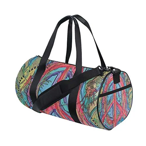 Duffle Bags for brown-Hippie BestTravel Duffle Bag Sports Luggage with Backpack Tote Gym Bag for Man and Women