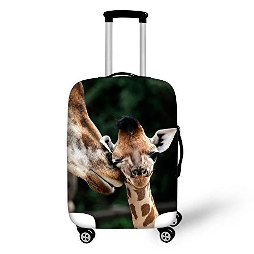 Suitcase for small items-Hugs Idea 26/28/30 Inch Giraffe Print Suitcase Protector Elastic Travel Luggage Cover