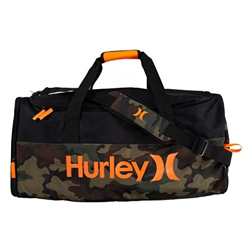 Duffle Bags vintage-Hurley Kids' One and Only Duffle Bag, Green Camo, O/S