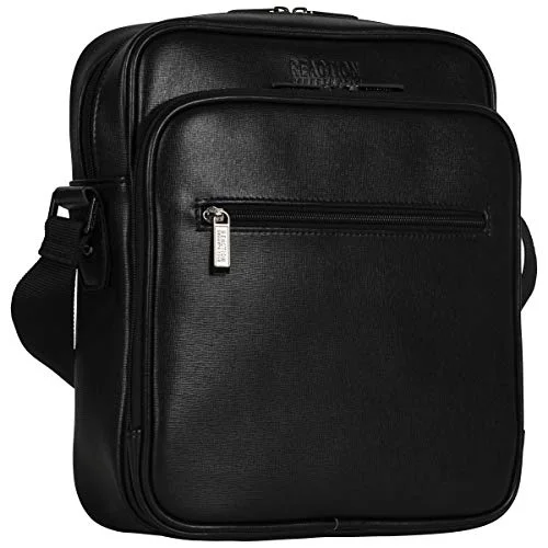 Crossbody for professionals-Kenneth Cole Reaction Top Zip Crossbody Tablet Bag with RFID Travel Cross-Body, Black One Size