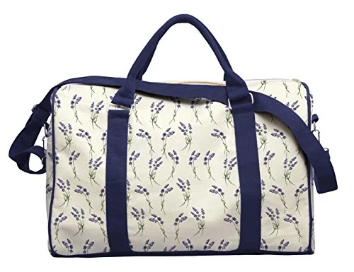 Suitcase for frequent flyers-Lavender Decorative Pattern Printed Canvas Duffle Luggage Travel Bag Was_42