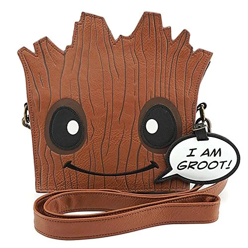 Crossbody for beach essentials-Loungefly Marvel Guardians of The Galaxy Groot Crossbody Bag Standard