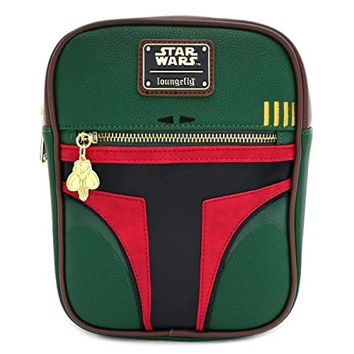 Crossbody with snap closure-Loungefly x Star Wars Boba Fett Crossbody Bag, Green, One Size