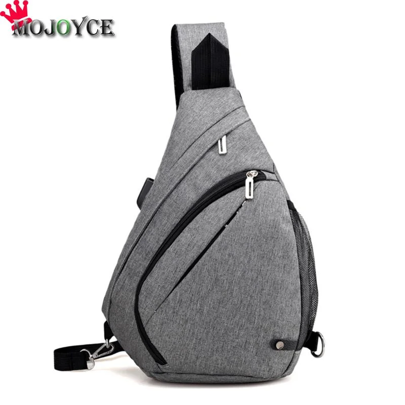 Crossbody for cold days-Mojoyce Men'S Chest Pack Men&Female Usb Charging Waterproof Shoulder Crossbody Bag Water