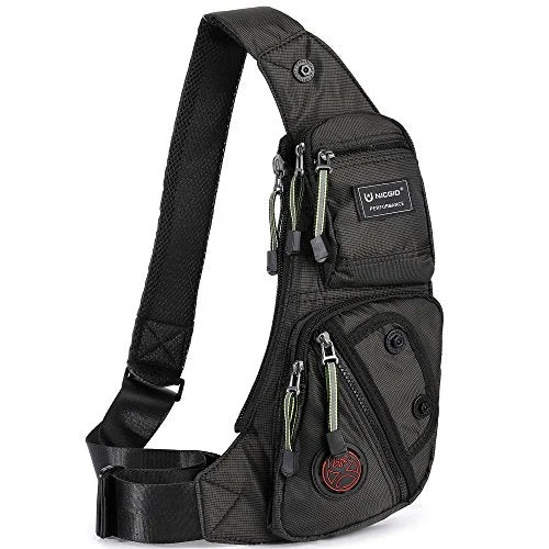 Crossbody for road trips-Nicgid Sling Bag Chest Shoulder Backpack Fanny Pack Crossbody Bags for Men(Black)