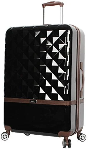 Suitcase with waterproof fabric-Nicole Miller New York Madison Collection Hardside 20" Luggage Spinner (Black)