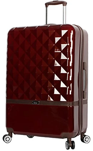 Suitcase for travel gear-Nicole Miller New York Madison Collection Hardside 24" Luggage Spinner (Burgundy)