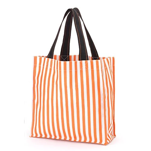 Suitcase for adventure trips-Polyester Fabric Halloween Bag Trick Or Treat Storage - Can Be Personalized (Orange Stripes)