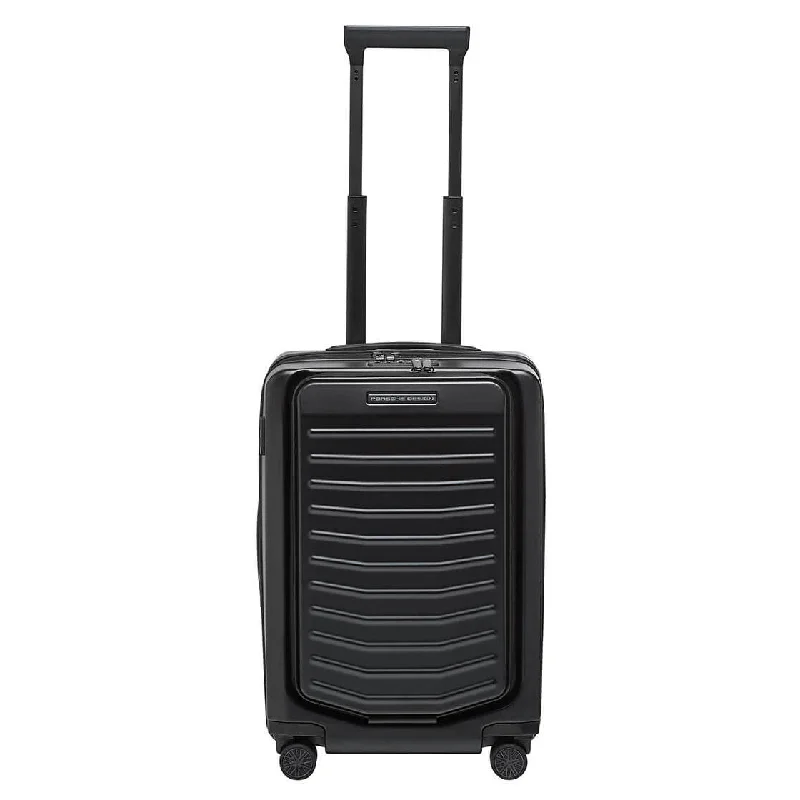 Suitcase with hidden compartments-Porsche Design Roadster Hardside 21" Spinner Expandable - Matte Black