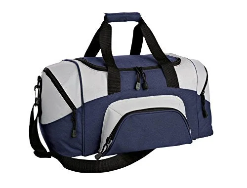 Suitcase for stylish commuters-Port & Company Luggage-And-Bags Improved Colorblock Small Sport Osfa Navy/ Grey