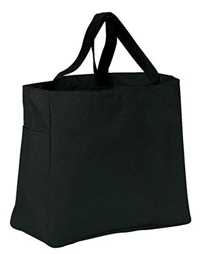 Suitcase for daily travel-Port & Company Luggage-And-Bags Improved Essential Tote Osfa Black