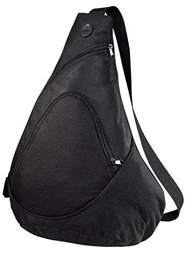 Suitcase for rugged trips-Port & Company Luggage-And-Bags Improved Honeycomb Sling Pack Osfa Black