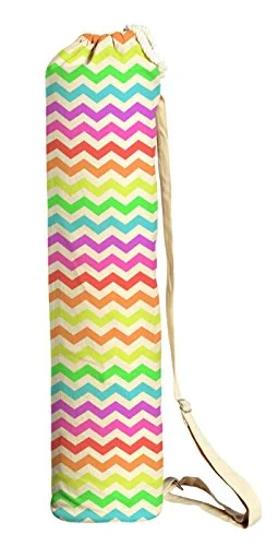 Suitcase with trendy logos-Rainbow Chevron Printed Canvas Yoga Mat Bags Carriers Was_41