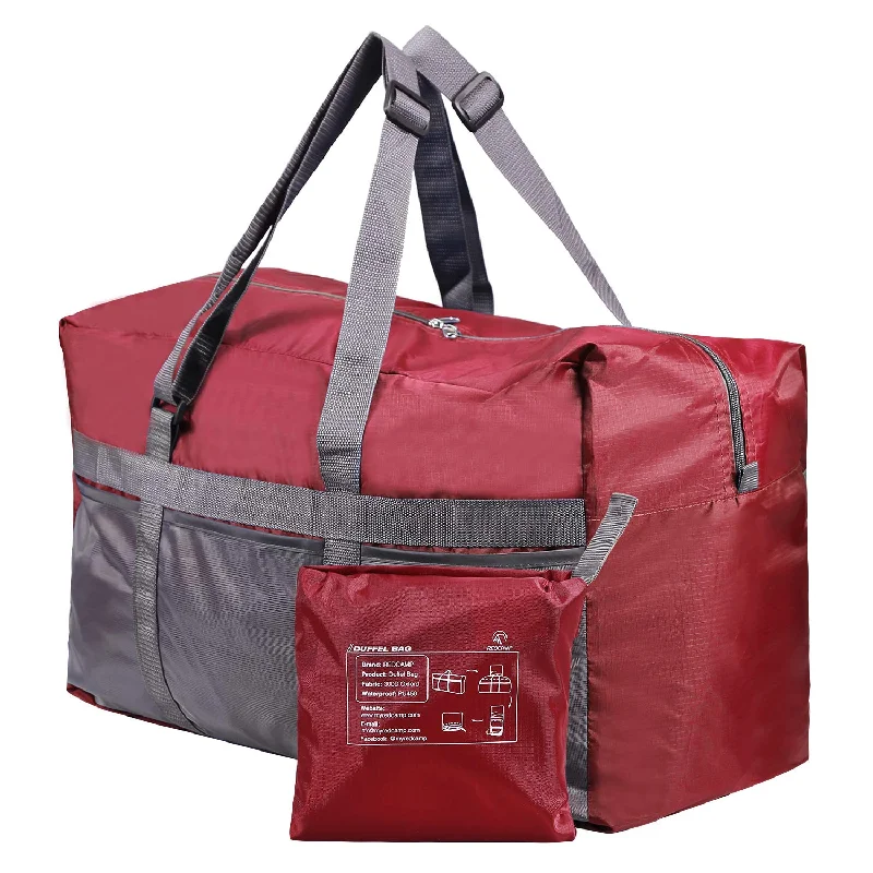 Duffle Bags for bulk orders-REDCAMP 75L Extra Large Duffle Bag Lightweight, Water Resistant Travel Duffle Bag Foldable for Men Women, Wine Red