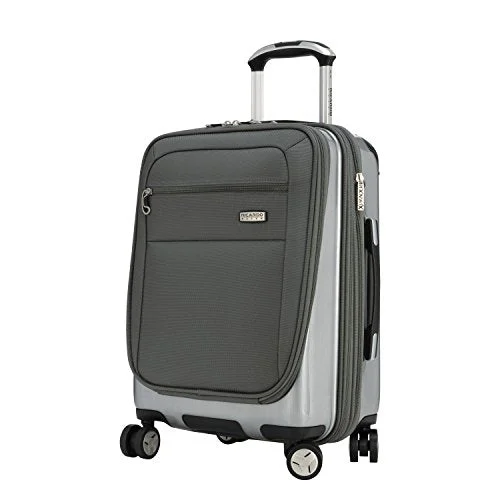 Suitcase with sleek patterns-Ricardo Beverly Hills Roxbury 2.0 19-Inch 4 Wheel Hybrid Wheelaboard, Brushed Silver, One Size