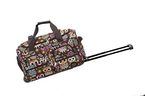 Duffle Bags for apartments-Rockland 22 Inch Rolling Duffle Bag, Owl, One Size