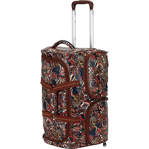 Suitcase with modern patterns-Sakroots Women'S Artist Circle Rolling Duffle, Midnight Spirit Desert