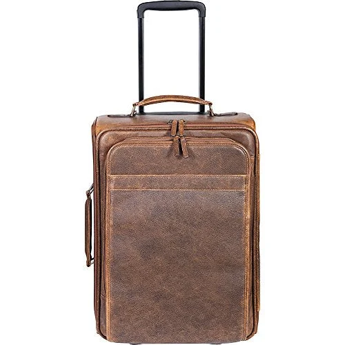 Suitcase for travel accessories-Scully 81St Aero Squadron Wheeled Carry-On Travel Bag (Antique Brown)