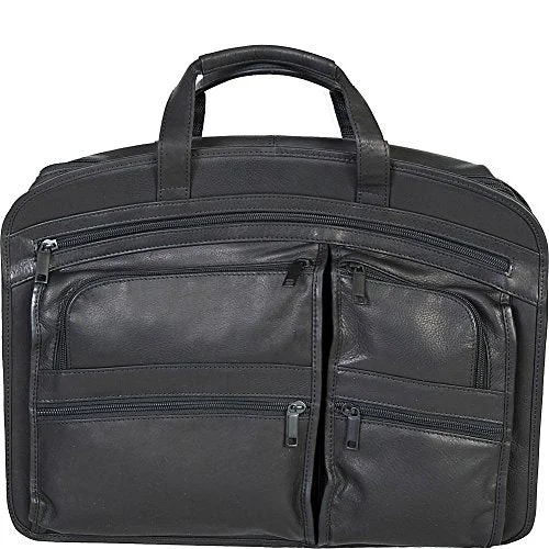 Suitcase with trendy straps-Scully Plonge Leather Workbag (Black)